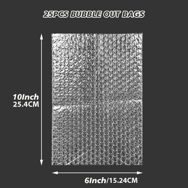 XHMAXE 6''x10'' Bubble Pouches Wrap, 25Pcs Clear Bubble Out Bags Protective Shockproof Foam Bags, Double Walled Cushioning Bags for Storage, Moving, Shipping and Packing Supplies for Dishes Glasses Plates - Image 5